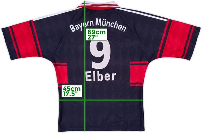1997-99 Bayern Munich Home Shirt Elber #9 - 8/10 - (S)