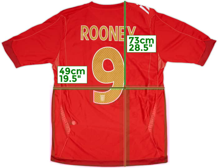 2006-08 England Away Shirt Rooney #9 - 9/10 - (M)