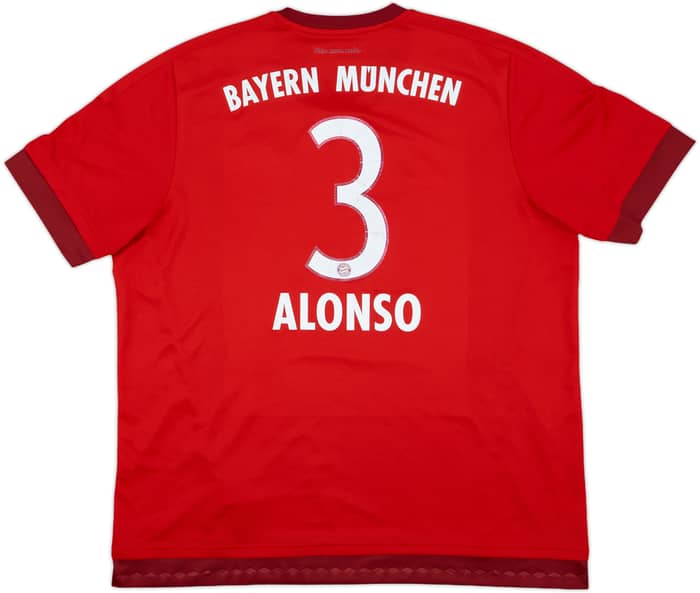 2015-16 Bayern Munich Home Shirt Alonso #3 - 6/10 - (XXL)