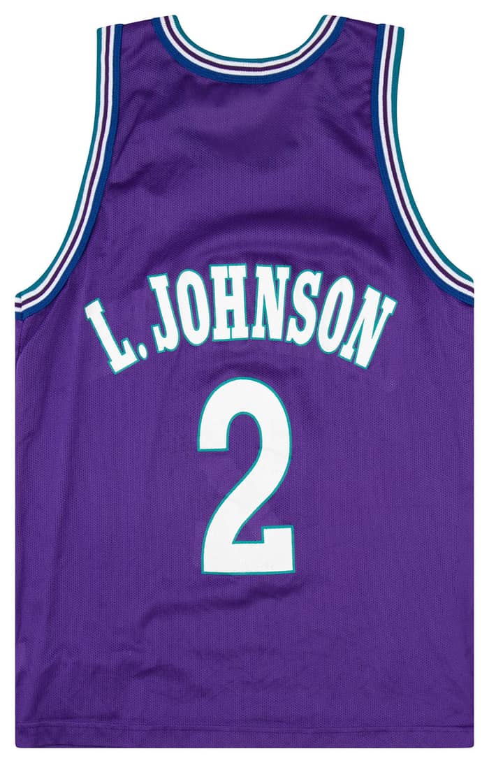 1994-95 Charlotte Hornets Johnson #2 Champion Jersey (Alternate) L