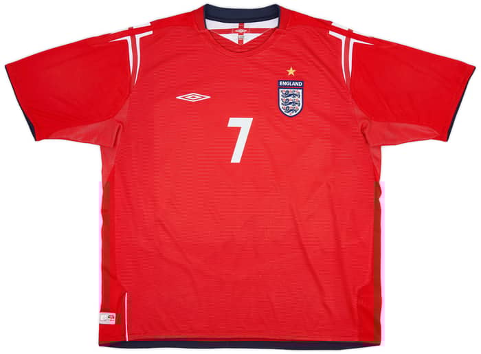 2004-06 England Away Shirt Beckham #7 - 7/10 - (XXL)