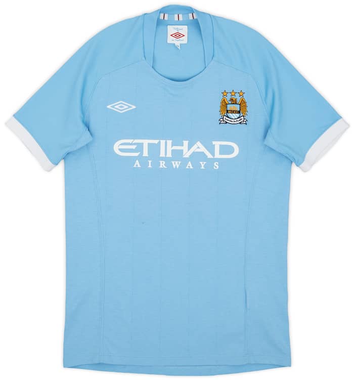 2010-11 Manchester City Home Shirt Dzeko #10 - 7/10 - (L.Boys)