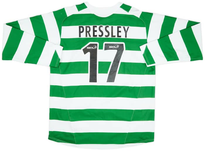 2005-07 Celtic Home L/S Shirt Pressley #17 - 5/10 - (L)