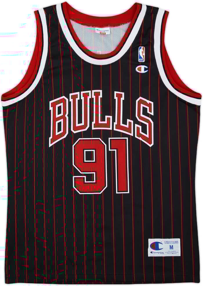 1995-97 Chicago Bulls Rodman #91 Champion Alternate Jersey - 9/10 - (M)