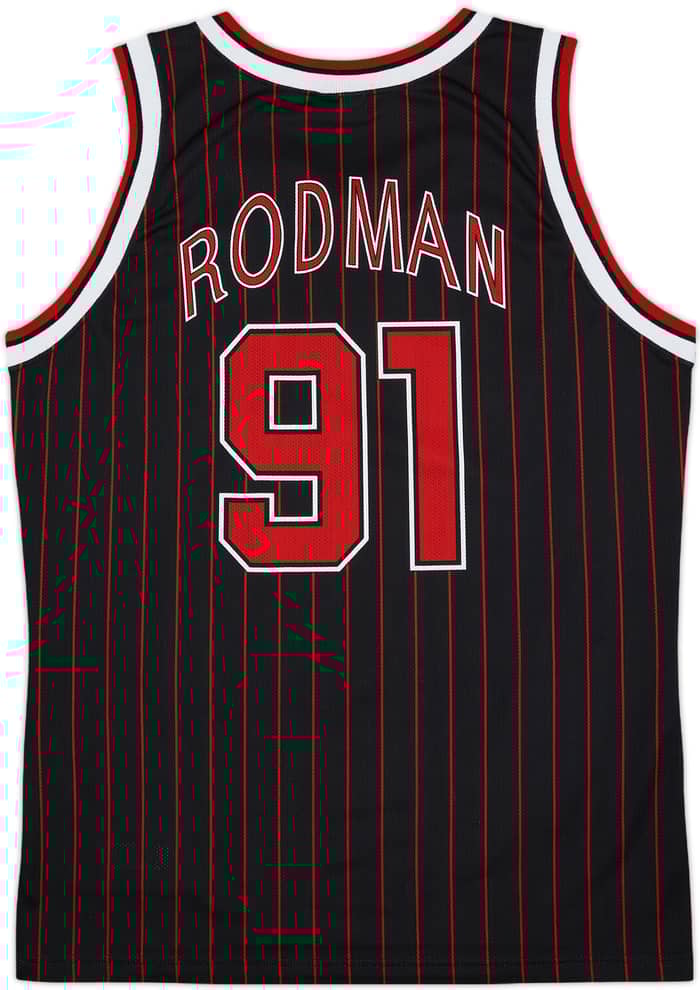 1995-97 Chicago Bulls Rodman #91 Champion Alternate Jersey - 9/10 - (M)