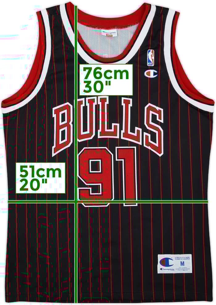 1995-97 Chicago Bulls Rodman #91 Champion Alternate Jersey - 9/10 - (M)