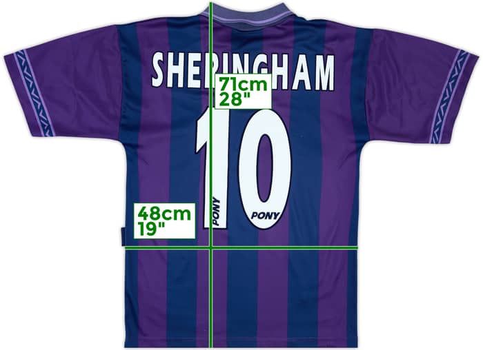 1995-97 Tottenham Away Shirt Sheringham #10 - 7/10 - (S)