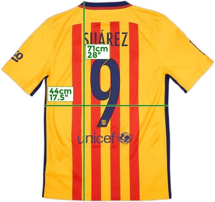 2015-16 Barcelona Away Shirt Suarez #9 - 8/10 - (S)