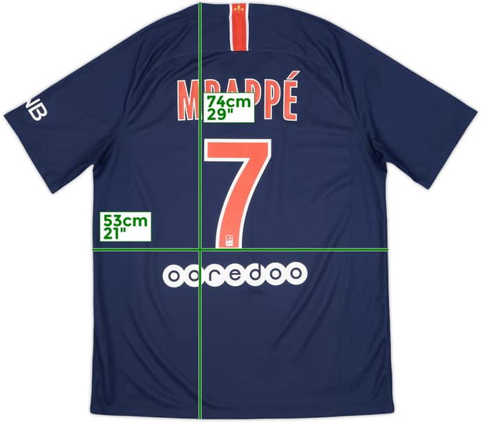 2018-19 Paris Saint-Germain Home Shirt Mbappe #7 - 9/10 - (L)