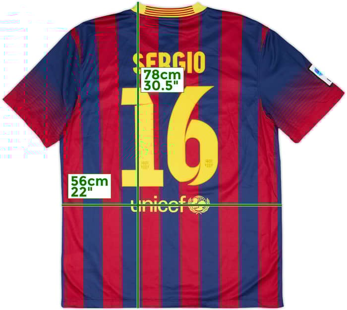 2013-14 Barcelona Home Shirt Sergio #16 - 10/10 - (L)