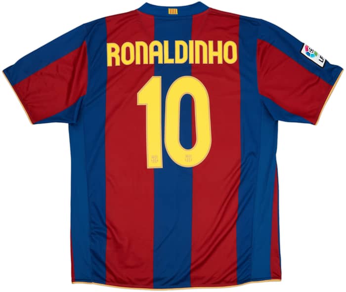 2007-08 Barcelona Home Shirt Ronaldinho #10 - 10/10 - (XL)