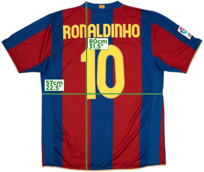 2007-08 Barcelona Home Shirt Ronaldinho #10 - 10/10 - (XL)