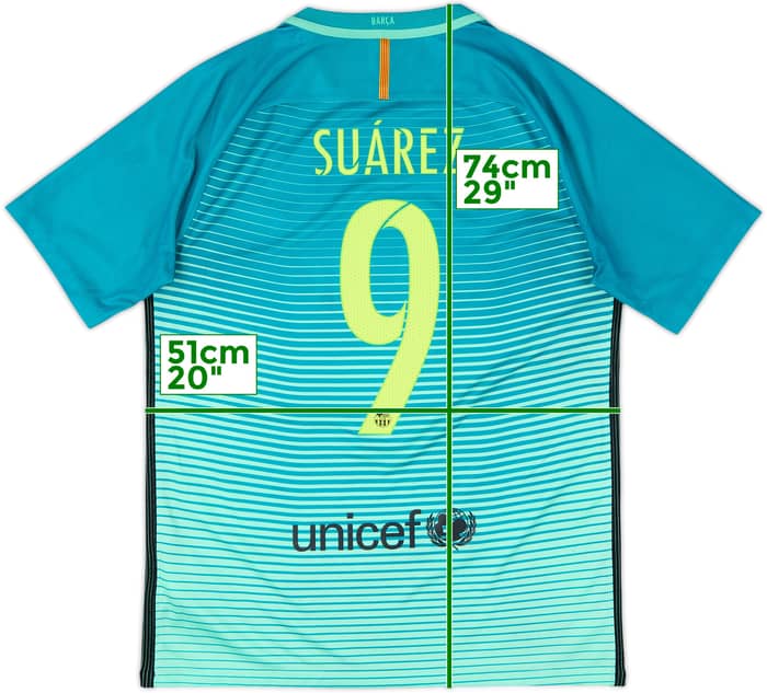 2016-17 Barcelona Third Shirt Suarez #9 - 9/10 - (M)
