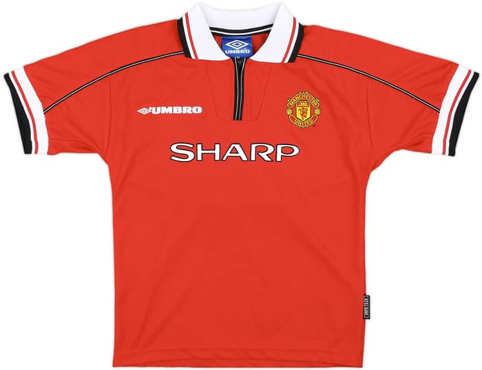 1998-00 Manchester United Home Shirt - 8/10 - (M.Boys)