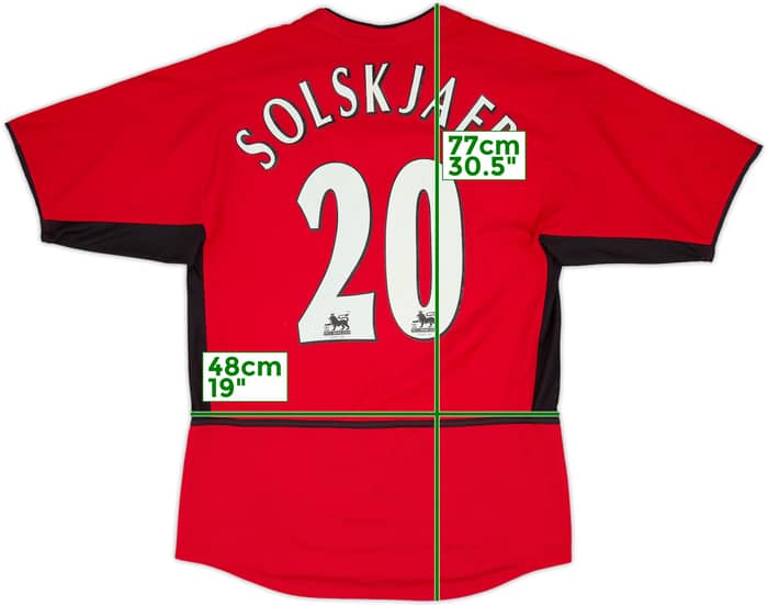 2002-04 Manchester United Home Shirt Solskjaer #20 - 6/10 - (S)