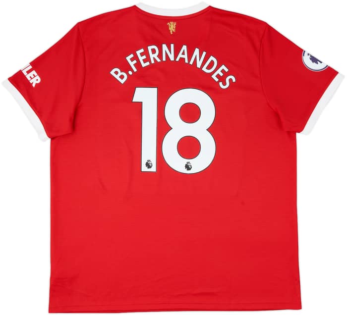 2021-22 Manchester United Home Shirt B.Fernandes #18 - 9/10 - (XXL)