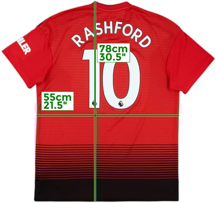 2018-19 Manchester United Home Shirt Rashford #10 - 9/10 - (L)