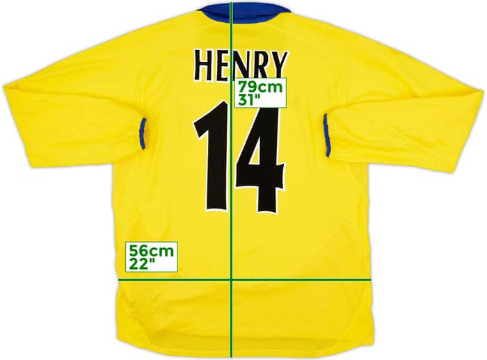 2003-05 Arsenal Away L/S Shirt Henry #14 - 8/10 - (L)