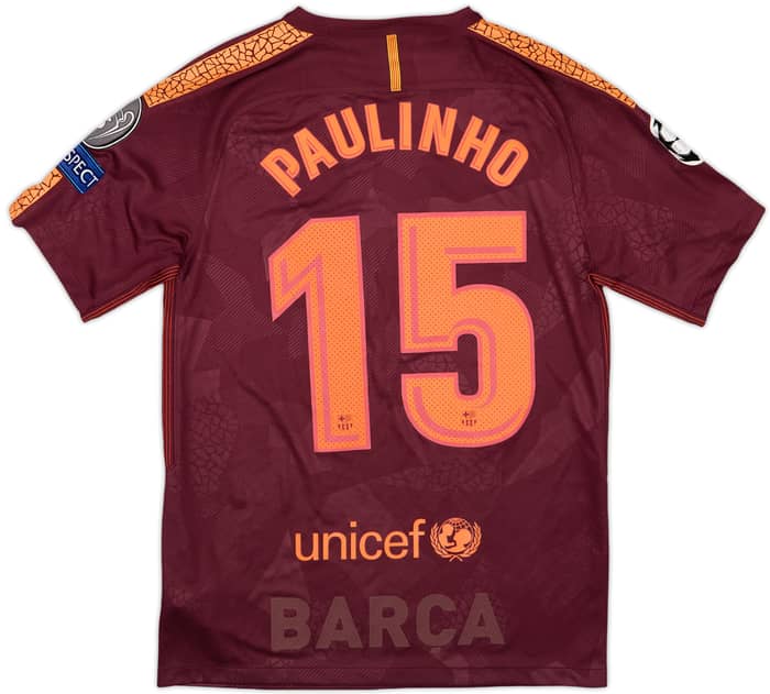 2017-18 Barcelona Third Shirt Paulinho #15 (S)