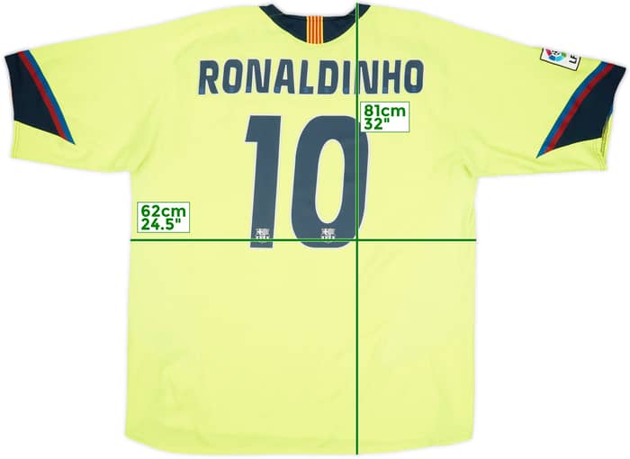 2005-06 Barcelona Away Shirt Ronaldinho #10 - 8/10 - (XXL)