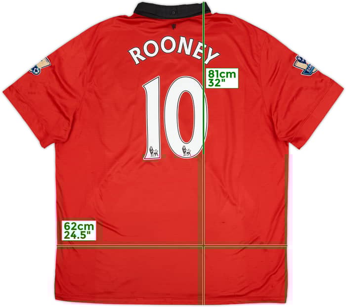 2013-14 Manchester United Home Shirt Rooney #10 - 6/10 - (3XL)