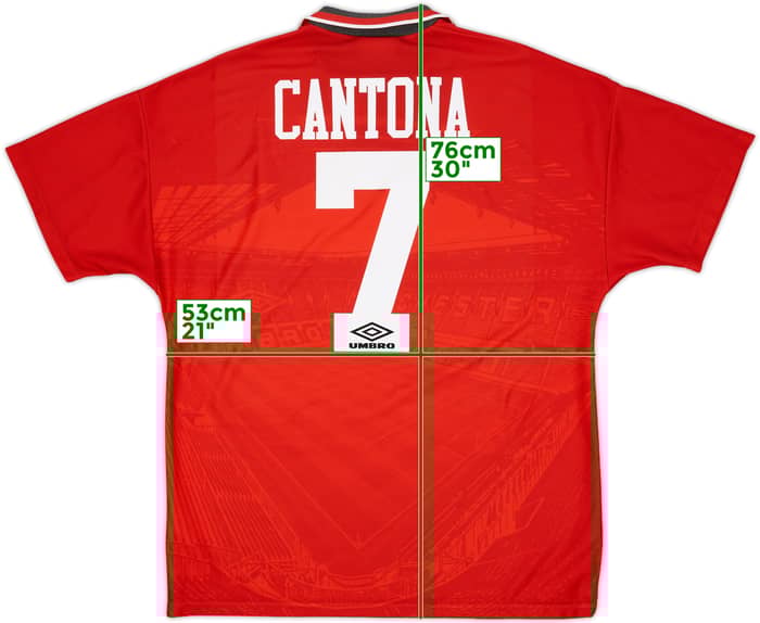 1994-96 Manchester United Home Shirt Cantona #7 - 7/10 - (L)