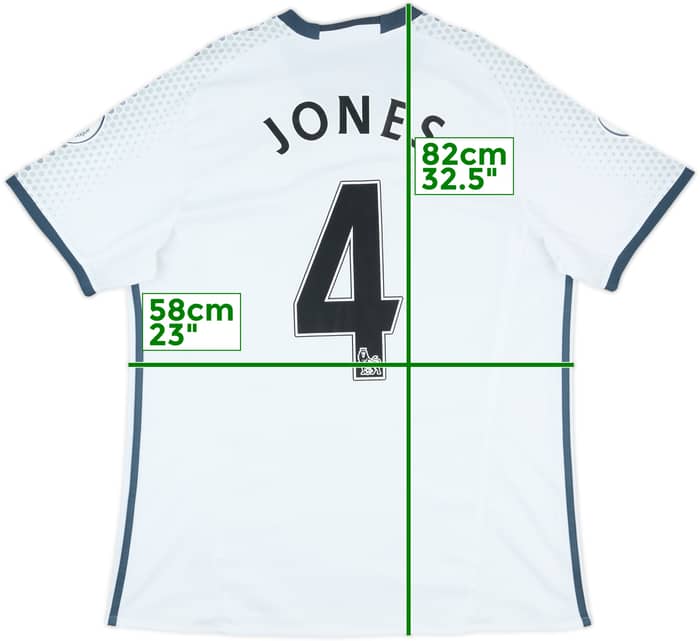 2016-17 Manchester United Third Shirt Jones #4 - 8/10 - (XL)