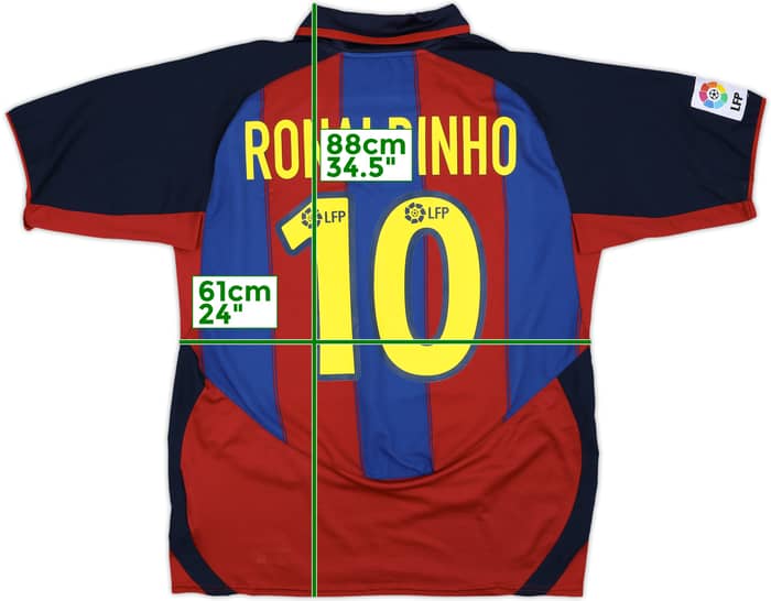 2003-04 Barcelona Home Shirt Ronaldinho #10 - 10/10 - (L)