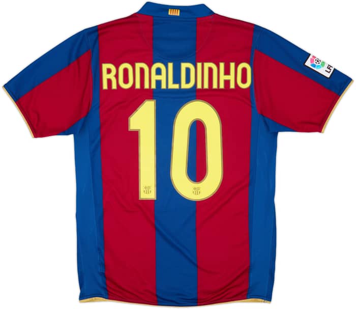 2007-08 Barcelona Home Shirt Ronaldinho #10 - 7/10 - (M)