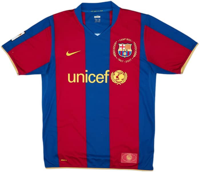 2007-08 Barcelona Home Shirt Ronaldinho #10 - 7/10 - (M)