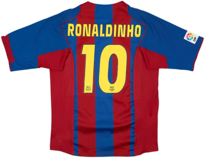 2004-05 Barcelona Home Shirt Ronaldinho #10 - 7/10 - (L)