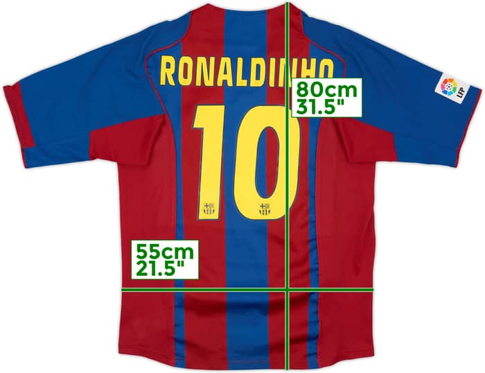 2004-05 Barcelona Home Shirt Ronaldinho #10 - 7/10 - (L)