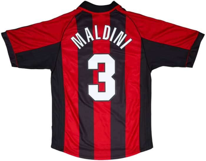 1998-00 AC Milan Home Shirt Maldini #3 - 8/10 - (M)