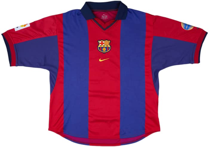 2000-01 Barcelona Home Shirt Rivaldo #10 - 7/10 - (L)