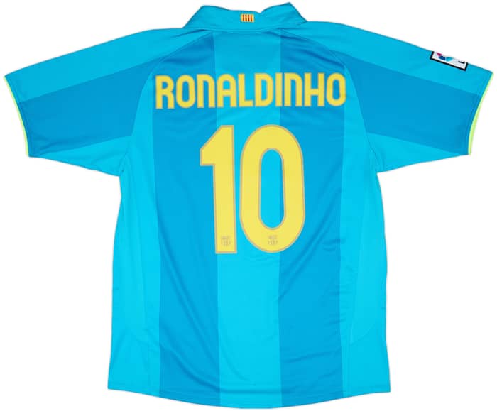 2007-09 Barcelona Away Shirt Ronaldinho #10 - 8/10 - (L)