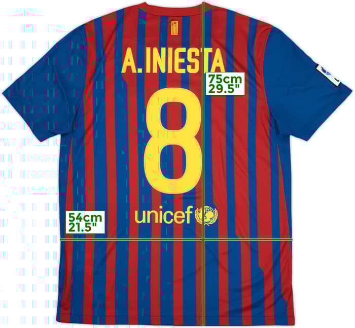 2011-12 Barcelona Home Shirt A.Iniesta #8 - 8/10 - (L)