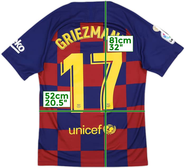 2019-20 Barcelona Home Shirt Griezmann #17 - 9/10 - (S)