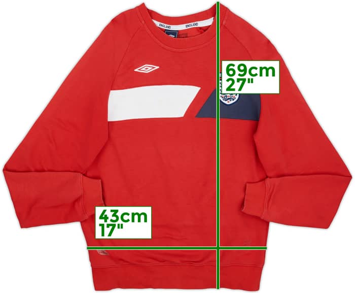 2008-09 England Umbro Sweat Top - 7/10 - (M)