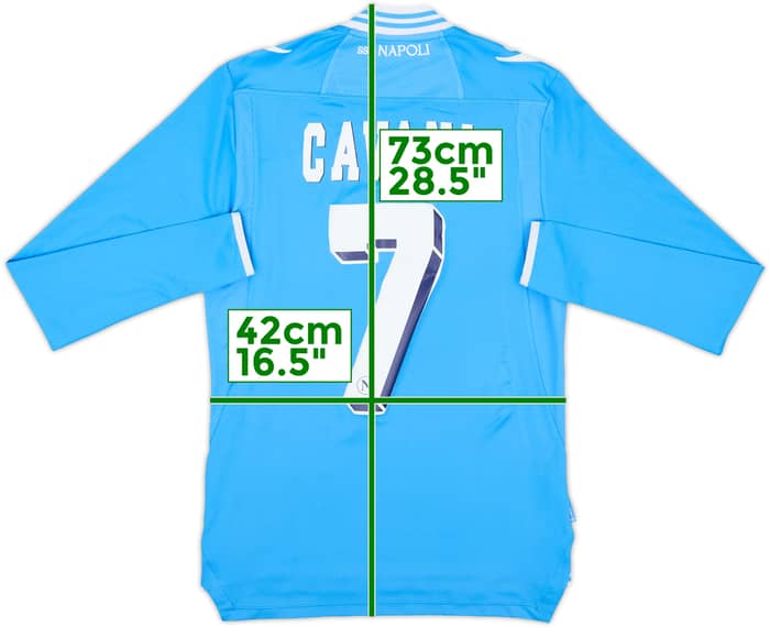 2012-13 Napoli Home L/S Shirt Cavani #7 - 6/10 - (S)