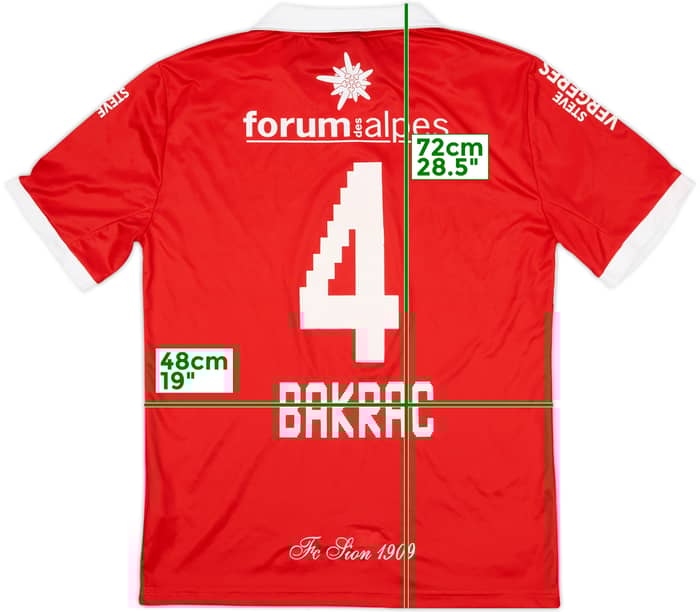 2013-14 FC Sion Away Shirt Bakrac #4 - 7/10 - (XL)