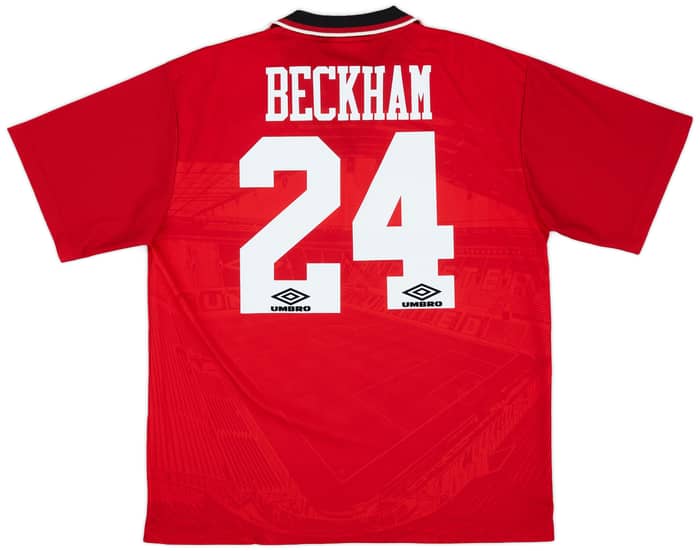 1994-96 Manchester United Home Shirt Beckham #24 - 9/10 - (XL)