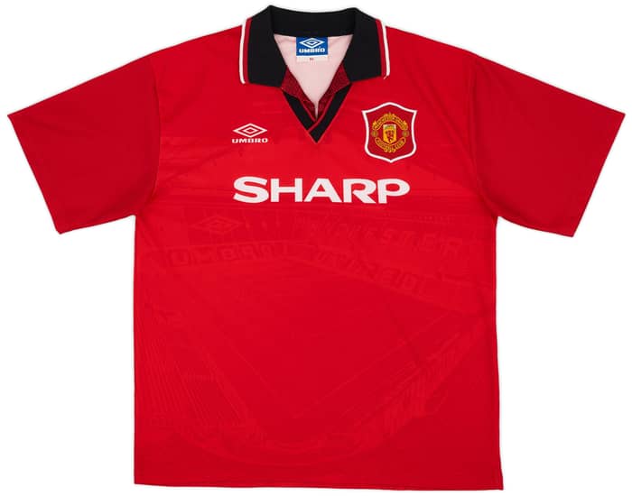 1994-96 Manchester United Home Shirt Beckham #24 - 9/10 - (XL)