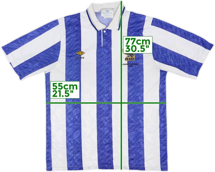 1990-91 Sheffield Wednesday 'League Cup Final' Home Shirt - 6/10 - (L)