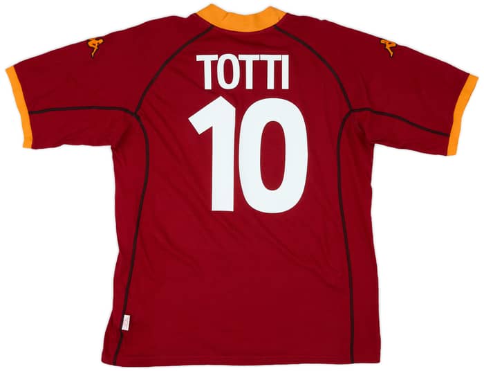 2001-02 Roma Basic Home Shirt Totti #10 - 9/10 - (XL)