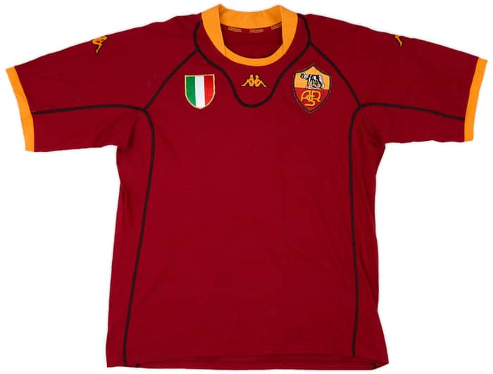2001-02 Roma Basic Home Shirt Totti #10 - 9/10 - (XL)