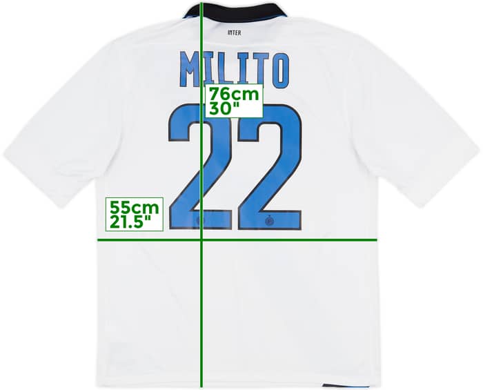 2011-12 Inter Milan Away Shirt Milito #22 - 6/10 - (L)
