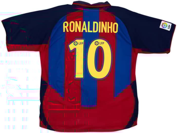 2003-04 Barcelona Home Shirt Ronaldinho #10 - 7/10 - (XL)