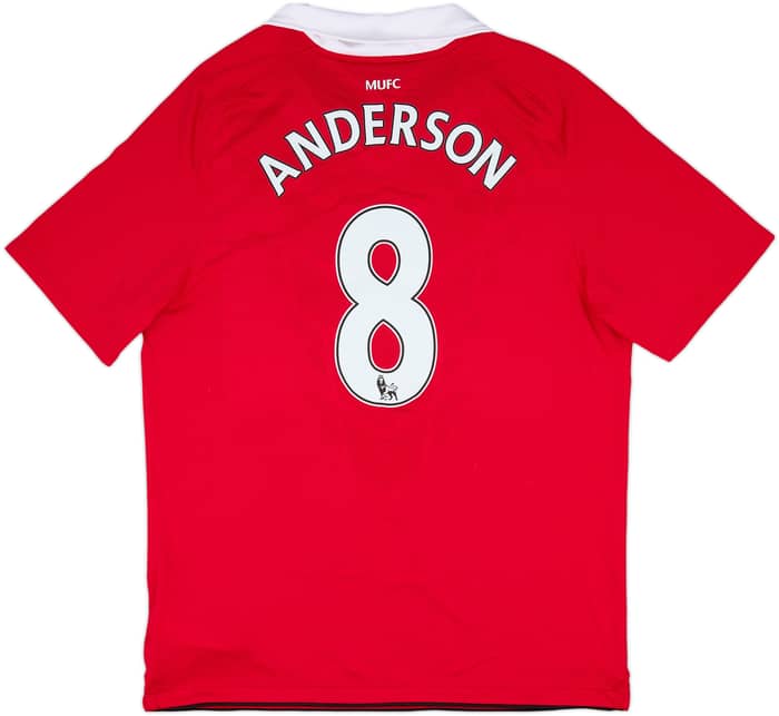 2010-11 Manchester United Home Shirt Anderson #8 - 9/10 - (L)