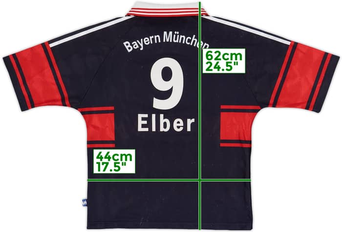 1997-99 Bayern Munich Home Shirt Elber #9 - 6/10 - (XL.Boys)
