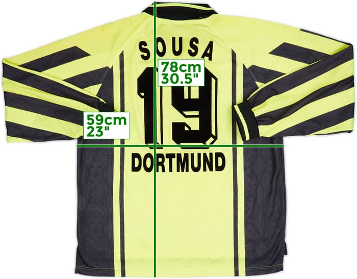 1996-97 Borussia Dortmund Home L/S Shirt Sousa #19 - 9/10 - (XXL)